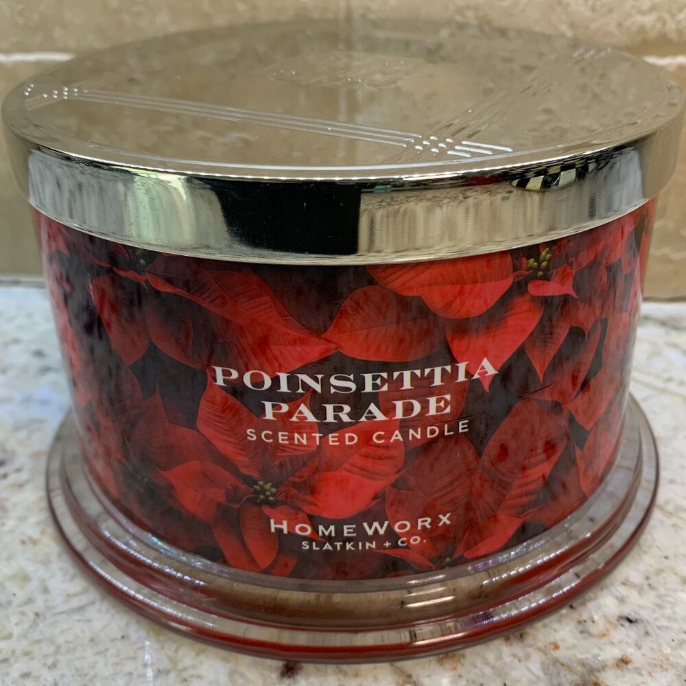 HomeWorx by Harry Slatkin Poinsettia Parade Scented 4-Wick Candle 18oz